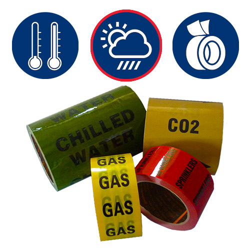 -196°C Extreme Temperature All Weather Pipe Identification (ID) Tape (Contact to order)