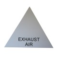 EXHAUST AIR (Grey) - 3mm Solid PVC Ductwork Identification (ID) Triangle