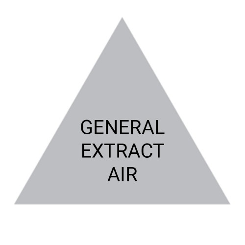 GENERAL EXTRACT AIR (Grey) - Ductwork Identification (ID) Triangles