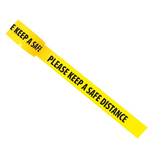 PLEASE KEEP A SAFE DISTANCE - Social Distancing Floor Marking Tape (2" / 50mm x 66m)