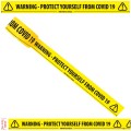 WARNING - PROTECT YOURSELF FROM COVID 19 - Floor Marking Tape (2" / 48mm x 33m)