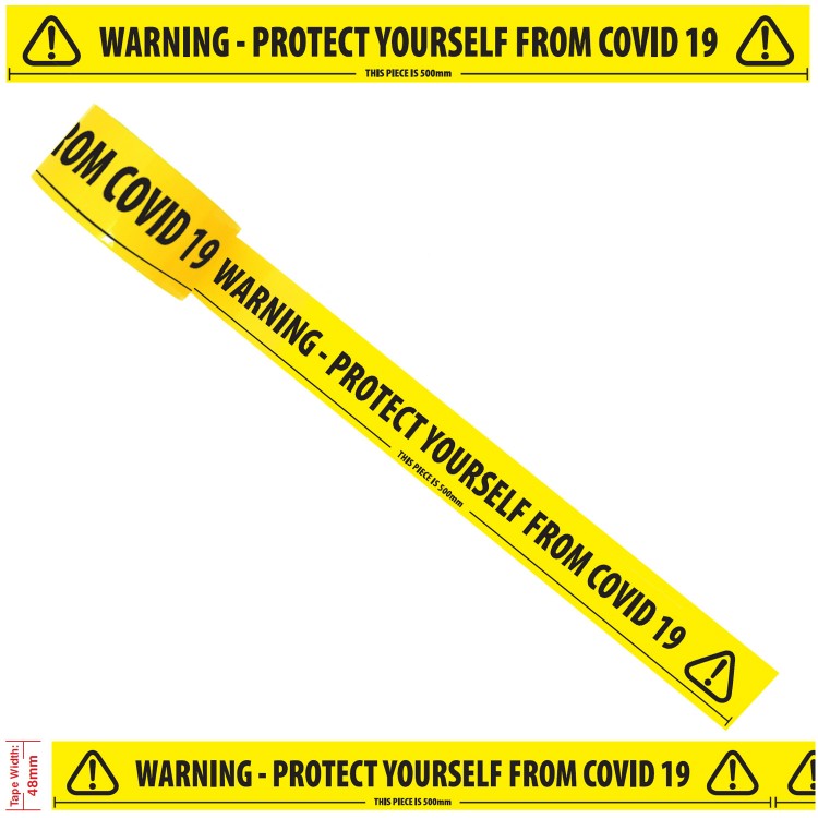 Warning Protect Yourself From Covid 19 Social Distancing Tape 2 48mm Campbell International