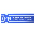 Keep 2 Metres Apart Protect Yourself and Others - Premium Social Distancing Floor Marking Signs/Stickers (14" x 4" / 350mm x 100mm)