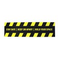 Stay Safe Keep 2M Apart Hold Your Space - Premium Social Distancing Floor Marking Signs/Stickers (14" x 4" / 350mm x 100mm)