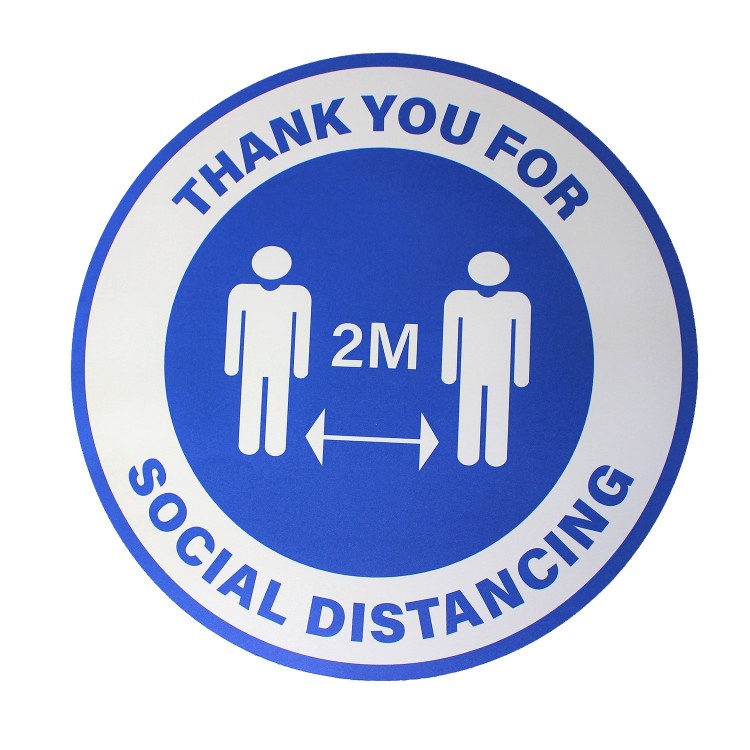 Distancing signs top