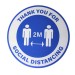 Thank You For Social Distancing 2M - Premium Social Distancing Floor Marking Signs/Stickers (12" / 300mm)
