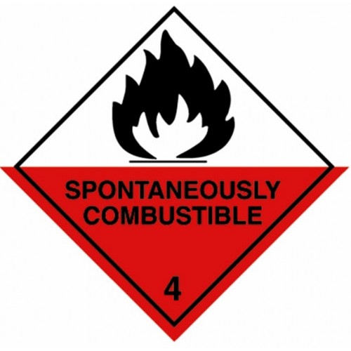 4 SPONTANEOUSLY COMBUSTIBLE - Hazard Labels