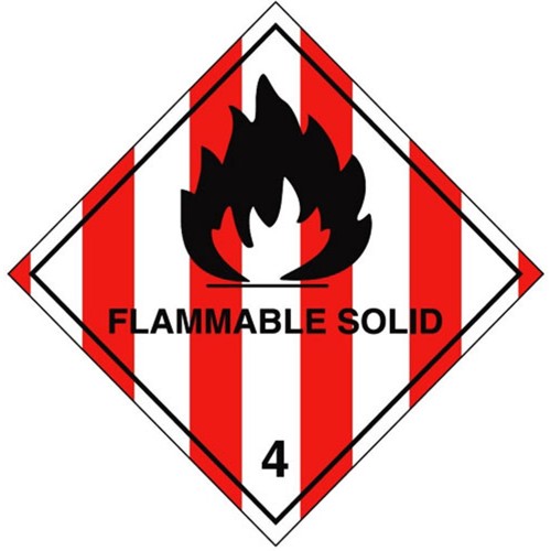 4 FLAMMABLE SOLID - Hazard Labels