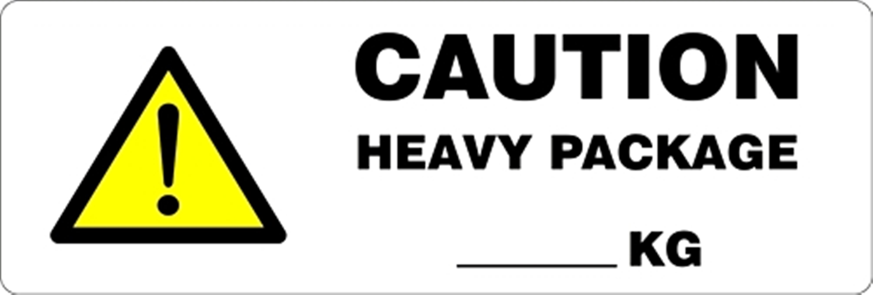 CAUTION HEAVY PACKAGE __KG Parcel Labels