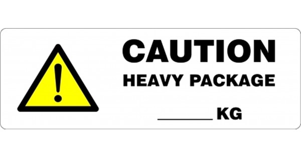 CAUTION HEAVY PACKAGE KG Parcel Labels