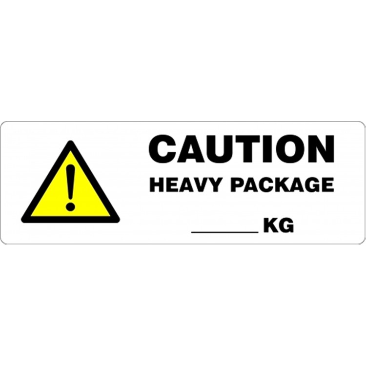 CAUTION HEAVY PACKAGE __KG Parcel Labels