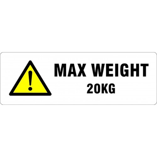 MAX WEIGHT 20KG - Parcel Labels