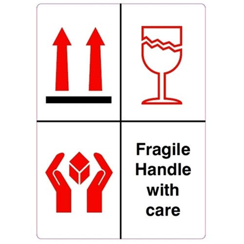 This Way Up, Fragile, Handle With Care - Parcel Labels