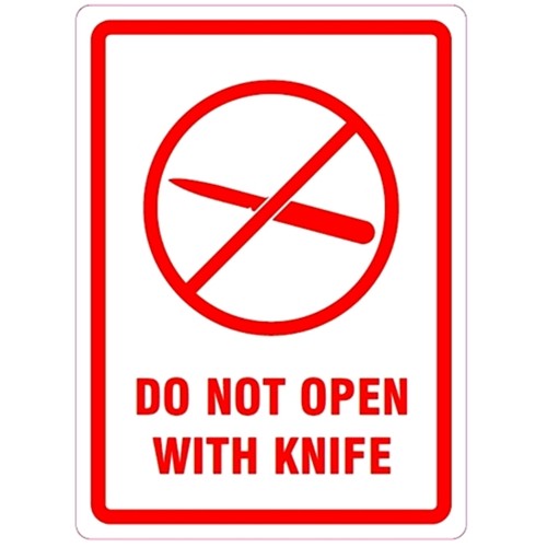 DO NOT OPEN WITH KNIFE - Parcel Labels
