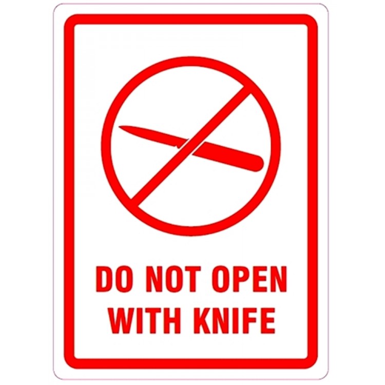 DO NOT OPEN WITH KNIFE Parcel Labels