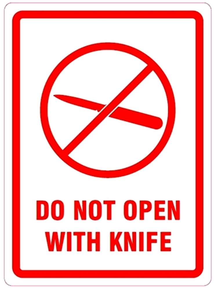 DO NOT OPEN WITH KNIFE Parcel Labels