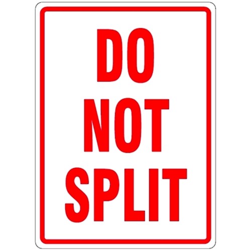 DO NOT SPLIT - Parcel Labels