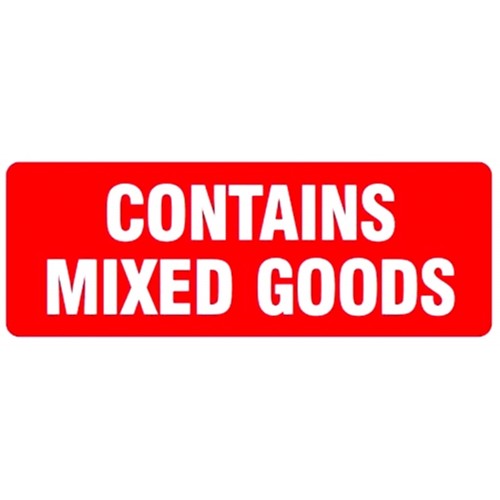CONTAINS MIXED GOODS - Parcel Labels