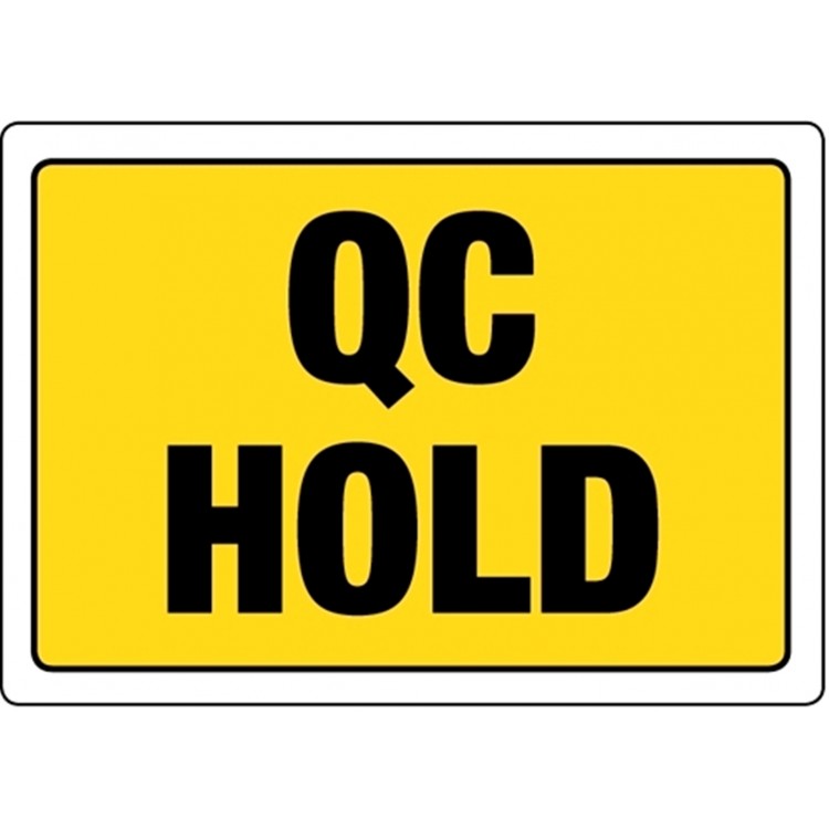 QC Control Label. Quality Control sign Black. Control label