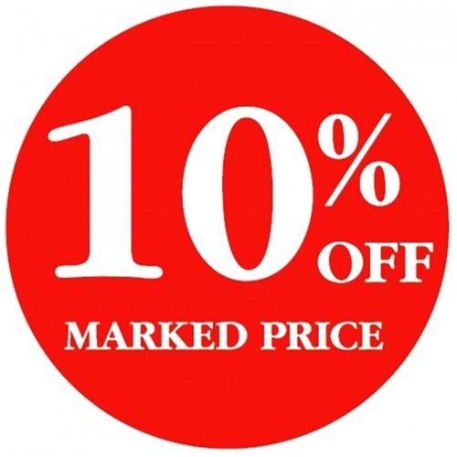 10% OFF MARKED PRICE - Retail Promotion Labels