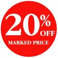 20% OFF MARKED PRICE - Retail Promotion Labels