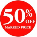 50% OFF MARKED PRICE - Retail Promotion Labels