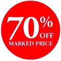 70% OFF MARKED PRICE - Retail Promotion Labels