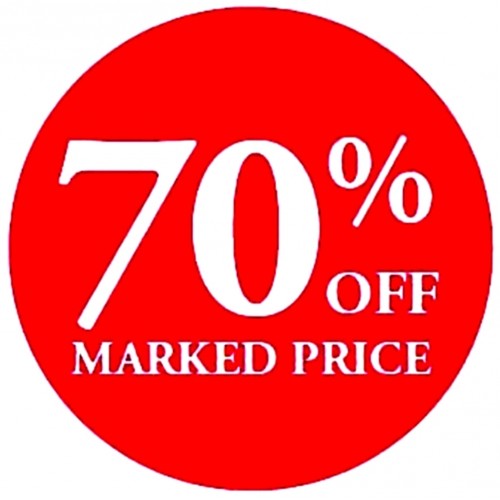 70% OFF MARKED PRICE - Retail Promotion Labels