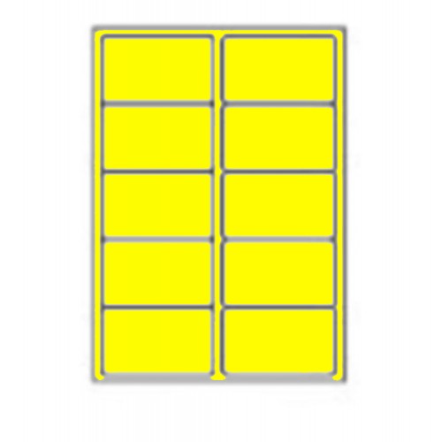 99.1 x 57.3mm (10/Sheet) - Yellow A4 Sheet Labels (100 Sheets)