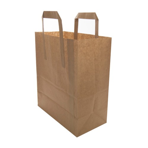 Brown Kraft Paper Carrier Bags (8.5"x13"x10" / 216x330x254mm)