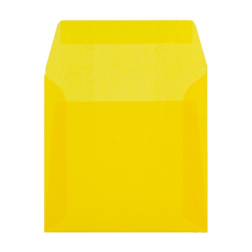 160x160mm Yellow Translucent Peel and Seal Envelopes - Qty 10