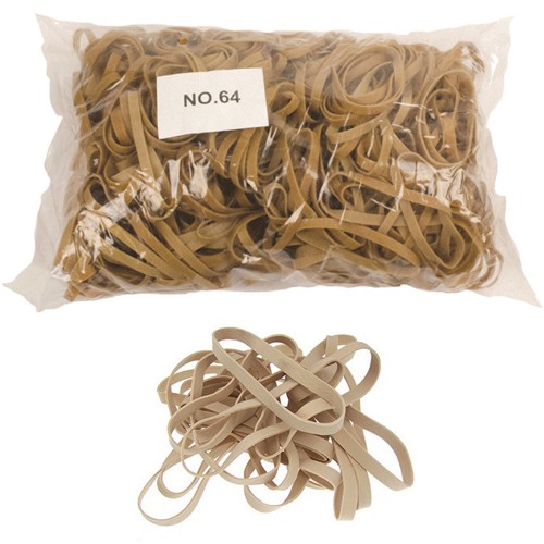 No. 64 (90 x 6 x 1.1mm) Natural Elastic/Rubber Bands (1 x 1lb/454g bag / 310 Bands)