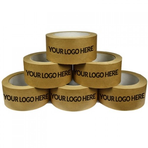 Brown Reinforced Paper Custom Printed Packing Tape 