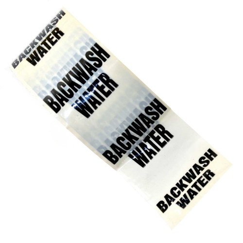 BACKWASH WATER - White Printed Pipe Identification (ID) Tape