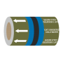 Cat 5 Boosted Cold Water (Arrows) - 275mm Banded Pipe Identification (ID) Tape