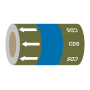 Cold Down Service (Arrows) - 275mm Banded Pipe Identification (ID) Tape