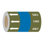 Cold Water Service (Arrows) - 275mm Banded Pipe Identification (ID) Tape