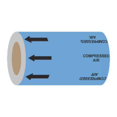 Compressed Air (Arrows) - 275mm Banded Pipe Identification (ID) Tape