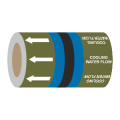 Cooling Water Flow (Arrows) - 275mm Banded Pipe Identification (ID) Tape