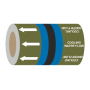 Cooling Water Flow (Arrows) - 275mm Banded Pipe Identification (ID) Tape