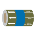 Demineralised Water (Arrows) - 275mm Banded Pipe Identification (ID) Tape