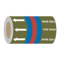 Fire Main (Arrows) - 275mm Banded Pipe Identification (ID) Tape