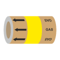 Gas (Arrows) - 275mm Banded Pipe Identification (ID) Tape