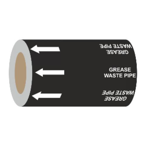Grease Waste Pipe (Arrows) - 275mm Banded Pipe Identification (ID) Tape