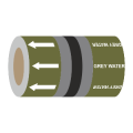 Grey Water (Arrows) - 275mm Banded Pipe Identification (ID) Tape