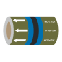 Heating Water Flow (Arrows) - 275mm Banded Pipe Identification (ID) Tape