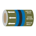 High Temp Hot Water Return (Arrows) - 275mm Banded Pipe Identification (ID) Tape