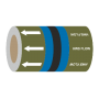 Hot Water Flow (Arrows) - 275mm Banded Pipe Identification (ID) Tape