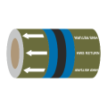 Hot Water Return (Arrows) - 275mm Banded Pipe Identification (ID) Tape