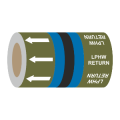 Low Pressure Hot Water Return (Arrows) - 275mm Banded Pipe Identification (ID) Tape